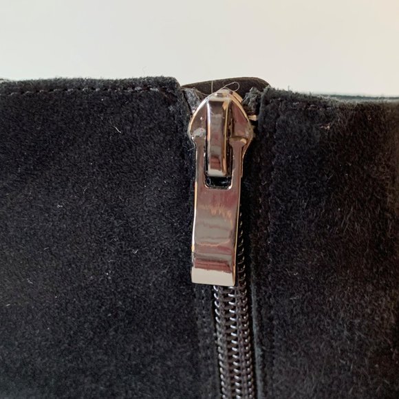 Black suede booties with crystal heel - Picture 4 of 8